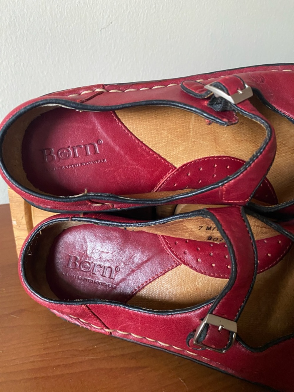 Born Red Leather Mary Jane Clogs - Picture 5 of 7